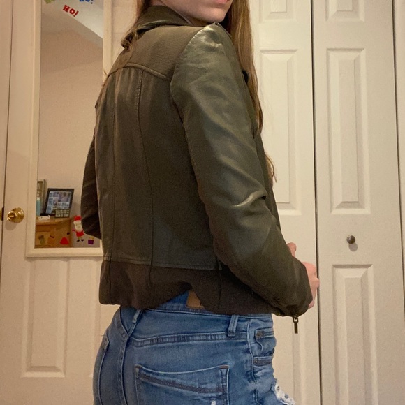 Olive Leather Jacket - Picture 2 of 2